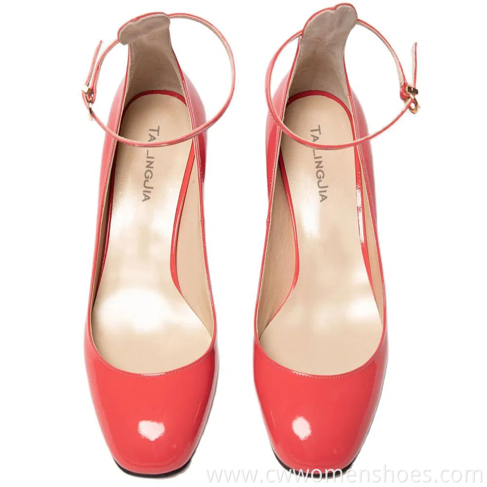 Womens Ankle Strap MID Heel Babydoll Mary Jane Shoes Heeled Pumps Block Heels